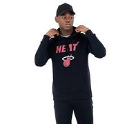 New Era - Sudadera con Capucha con Logotipo de Miami Heat de la N, Negro, XXL