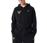 New Era Team Script FZ Hoody CHIBUL BLKMTG Sudadera con Capucha, Chicago Bulls-Negro, L Masculino