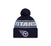 New Era Tennessee Titans NFL 2024 Sideline Sport Knit Bleu Gorro con Pompón