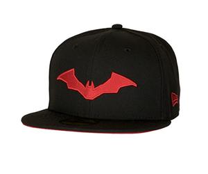 New Era The Batman Robert Pattinson Logo 59Fifty Gorra ajustada (as1, numérico, numérico_7, talla 7) Negro, 7, Negro, 7