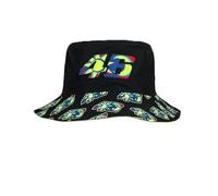 New Era VR46 Valentino Rossi Cappello da pescatore ufficiale Nero con Logo Giallo Fluo, vestibilità elasticizzata, Nero, S