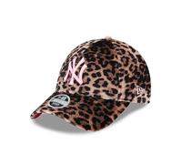 New Era York Yankees Basecap Kappe Leopardenmuster Cap Damen Mädchen Frauen Leo Samt MLB 9Forty Braun Schwarz - One-Size