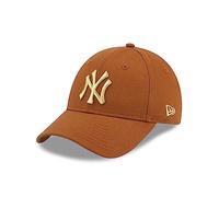 New Era York Yankees Damenkappe 9Forty verstellbar Cap Metallic Logo Frau Mädchen NY Braun - One-Size