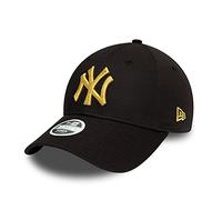 New Era York Yankees MLB Cap 9Forty verstellbar Basecap Damen Kappe Metallic Logo Schwarz - One-Size
