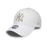 New Era York Yankees MLB Cap Verstellbar 9forty Basecap Kappe Metallic Weiss Silber - One-Size