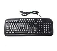 New EZsee Large Print Wired USB Computer Keyboard with White Letter on Black Keys