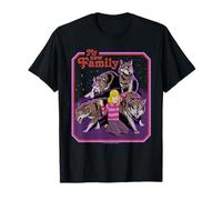 New Family Wolves Sarcastic Retro Vintage Funny Adult Humor Camiseta