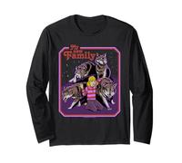 New Family Wolves Sarcastic Retro Vintage Funny Adult Humor Manga Larga