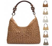 New Fashionable Handmade Woven Bag Handwoven Crochet Bag Womens Summer Straw Woven Beach Bag (#1)