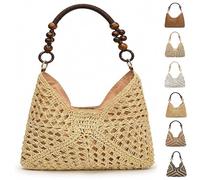 New Fashionable Handmade Woven Bag Handwoven Crochet Bag Womens Summer Straw Woven Beach Bag (#2)