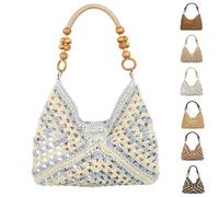 New Fashionable Handmade Woven Bag Handwoven Crochet Bag Womens Summer Straw Woven Beach Bag (#3)