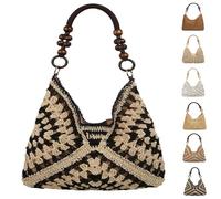 New Fashionable Handmade Woven Bag Handwoven Crochet Bag Womens Summer Straw Woven Beach Bag (#4)