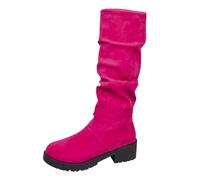 New Foreign Trade - Botas de tacón para mujer, talla grande, para otoño e invierno, botas vaqueras con girasoles, hot pink, 39 EU