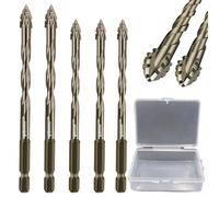 New Four-Flute Sawtooth Eccentric Drill Bit, Cozy Hoome Drill Bits, Efficient Drill and Tap Set, Titanium-Coated Design Drill Bit, High-Strength Eccentric Twist Drill Bit (6+6+6+8+8mm)