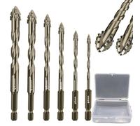 New Four-Flute Sawtooth Eccentric Drill Bit, Cozy Hoome Drill Bits, Efficient Drill and Tap Set, Titanium-Coated Design Drill Bit, High-Strength Eccentric Twist Drill Bit (4+5+6+8+10+12mm)