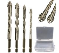 New Four-Flute Sawtooth Eccentric Drill Bit, Cozy Hoome Drill Bits, Efficient Drill and Tap Set, Titanium-Coated Design Drill Bit, High-Strength Eccentric Twist Drill Bit (6+8+10+12mm)