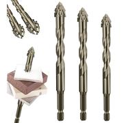 New Four-Flute Sawtooth Eccentric Drill Bit,Titanium-Coated Design Drill Bit Set,Four-Edged Serrated Eccentric Drill,Multiple Sizes Drill Bit Set for Wood and Metal (6+8+10mm)