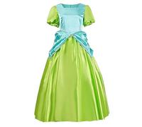 New front Disfraces Princesa Cenicienta Segunda hermana Vestido Adulta Mujer Mangas cortas Costume Cosplay Halloween Cumpleaños Navidad Fiesta Ceremonia,Verde,3XL