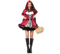 New front Disfraz Caperucita Roja para Mujer Vestido y Capa Adulto Carnaval Cosplay Halloween Navidad Fiesta Divertidos Accesorios Exquisito Moda Otoño Invierno,Rojo,2XL