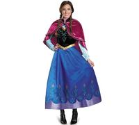 New front Disfraz de Princesa Anna para Mujeres Frozen Vestido con Cabeza para Disfraz y Cosplay Carnaval Fiesta de Cumpleaños Partido Juego de Rol Vestido Azul,S
