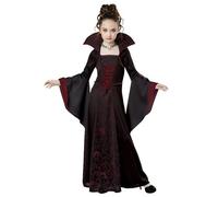 New front Disfraz Malefica Niña Costume Temática Renacimiento Vestido Halloween Mansión Embrujada Vampiro Carnaval Cosplay Fiesta Cumpleaños Vestido Ropa,Rojo,150