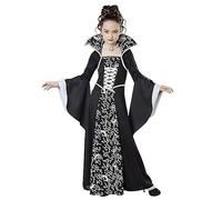 New front Disfraz Malefica Niña Costume Temática Renacimiento Vestido Halloween Mansión Embrujada Vampiro Carnaval Cosplay Fiesta Cumpleaños Vestido Ropa,Blanco,110