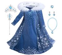 New front Traje de vestido ELSA de carnaval vestido princesa azul de fiesta de invierno Disfraz Niño Frozen Navidad Cumpleaños Regalo Cosplay Cumpleaños Carnaval,Azul,150