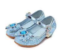 New front Zapatos de Fiesta de Princesa Zapatos de tacón de Princesa para niñas Zapatos de Fiesta Zapatos de Princesa Zapatos Elegantes,Azul-Elsa,29 EU