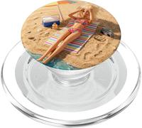 New Funny Distressed Female Doll Meme Sunbathing Summer Vibe PopSockets PopGrip para MagSafe