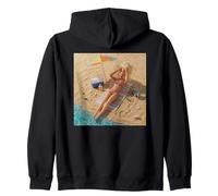 New Funny Distressed Female Doll Meme Sunbathing Summer Vibe Sudadera con Capucha