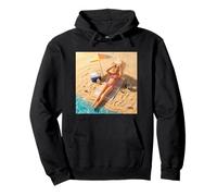 New Funny Distressed Female Doll Meme Sunbathing Summer Vibe Sudadera con Capucha