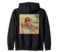 New Funny Distressed Female Doll Meme Sunbathing Summer Vibe Sudadera con Capucha