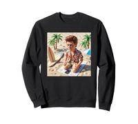 New Funny Distressed Male Doll Face Meme at Beach Sudadera