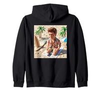 New Funny Distressed Male Doll Face Meme at Beach Sudadera con Capucha