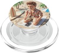 New Funny Distressed Male Doll Meme, at The Beach PopSockets PopGrip para MagSafe