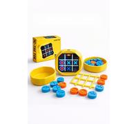 New Generation Pro Juego electrónico Tris 5 en 1 para niños - Tic Tac Toe interactivo recargable por USB - Juego educativo de mesa para familia y viaje (amarillo)