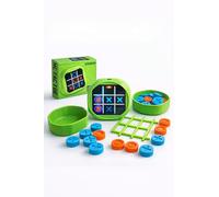 New Generation Pro Juego electrónico Tris 5 en 1 para niños - Tic Tac Toe interactivo recargable por USB - Juego educativo de mesa para familia y viaje (verde)