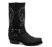 New Grinders Bald Eagle Black Mens Cowboy Boots Size UK 7 (EU 41)