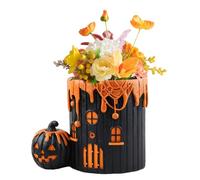 New Halloween Pumpkin House Flower Pot - Jarrón decorativo Resin Pumpkin Planter | Exquisite Festive Flower Arrangements Table Centerpiece for Party Bedroom Apartment Dorm Living Room