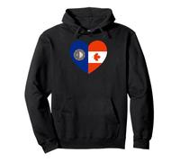 New Hampshire and Canada Flags: Heart Shaped Unity Sudadera con Capucha