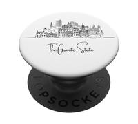 New Hampshire Home Black Skyline Travel Art Souvenir PopSockets PopGrip Adhesivo