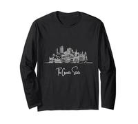 New Hampshire Home White Skyline Travel Art Souvenir Manga Larga