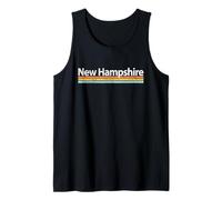New Hampshire - NH- Vintage / Worn Design - Retro Stripes Camiseta sin Mangas