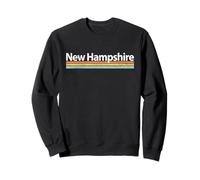 New Hampshire - NH- Vintage / Worn Design - Retro Stripes Sudadera