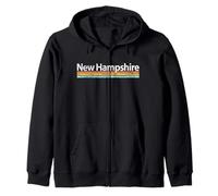 New Hampshire - NH- Vintage / Worn Design - Retro Stripes Sudadera con Capucha