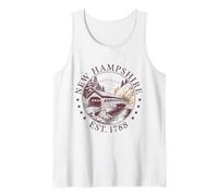 New Hampshire Retro State 1788 - Camisa de Puente Cubierto escénico Camiseta sin Mangas