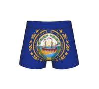 New Hampshire State Flag Print - Calzoncillos tipo bóxer clásicos para hombre, ropa interior elástica, Negro, S