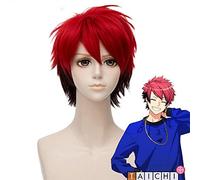 New Hand Tour A3! Taichi Nanao Cosplay Wig Short Red wine Heat Resistant Synthetic Hair Pelucas Party Unisex Anime Costume Wigs HC-QW