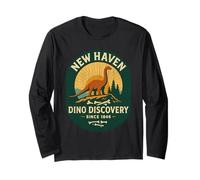 New Haven Dino Discovery - Camisa retro Fossil Park Connecticut Manga Larga