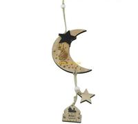 New Home Gifts Wooden Eid Pendant Moon Star Hanging Ornament Crafts for Ramadan Home Party Front Door Decoration